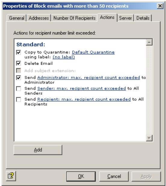 AVIRA ANTIVIR EXCHANGE - Defining actions - 1