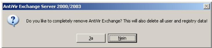 AVIRA ANTIVIR EXCHANGE - Uninstallation of Avira AntiVir Exchange for Exchange - 1