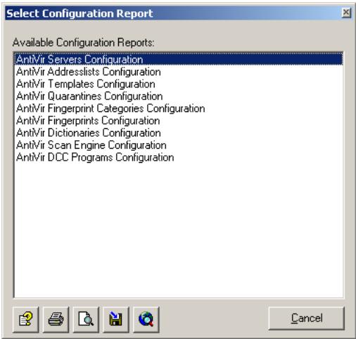 AVIRA ANTIVIR EXCHANGE - Configuration Reports - 2
