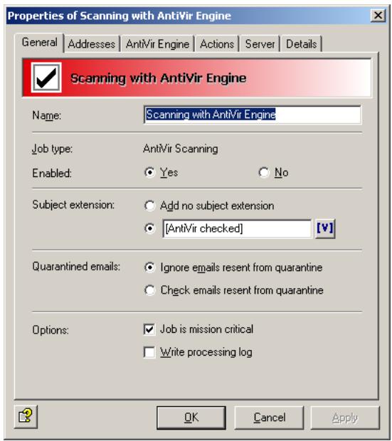 AVIRA ANTIVIR EXCHANGE - General Settings - 1