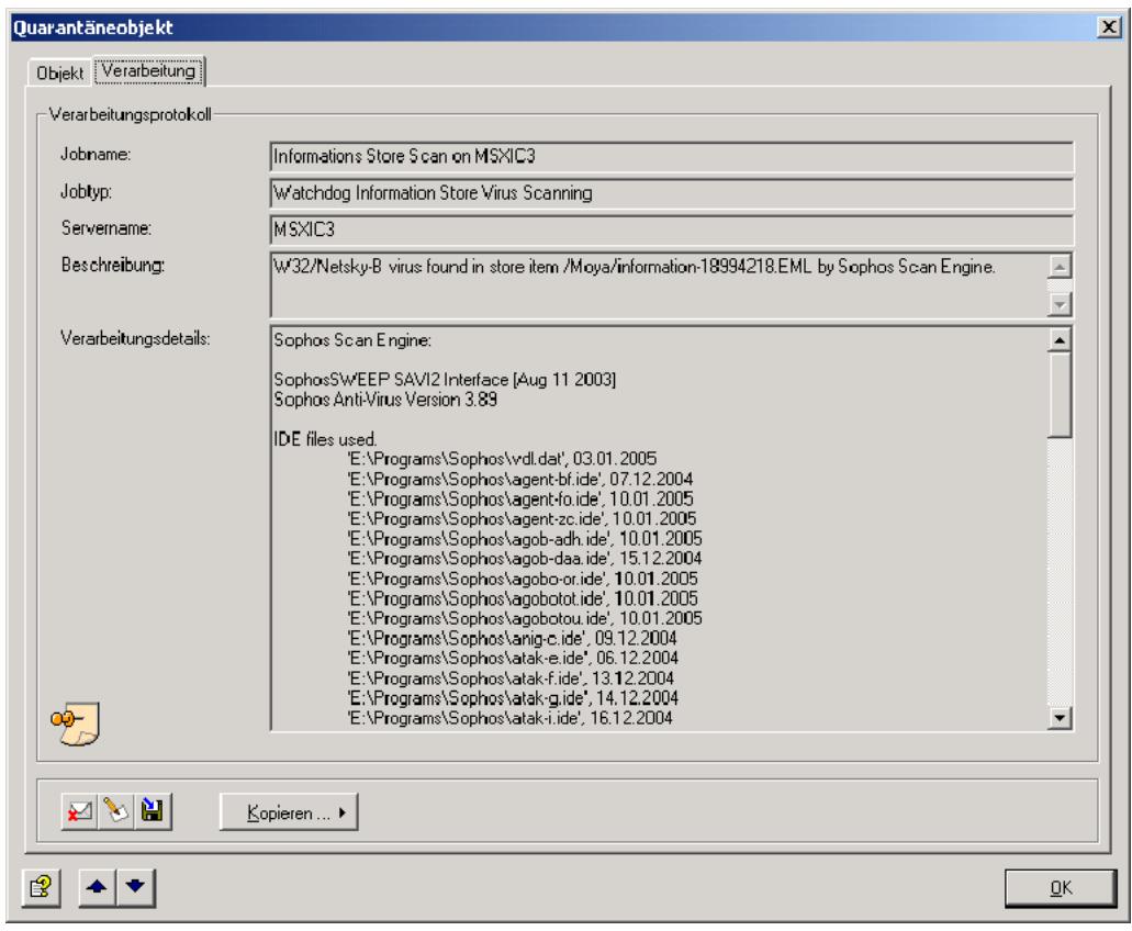 AVIRA ANTIVIR EXCHANGE - Example of a Mail in the Information Store Quarantine - 7