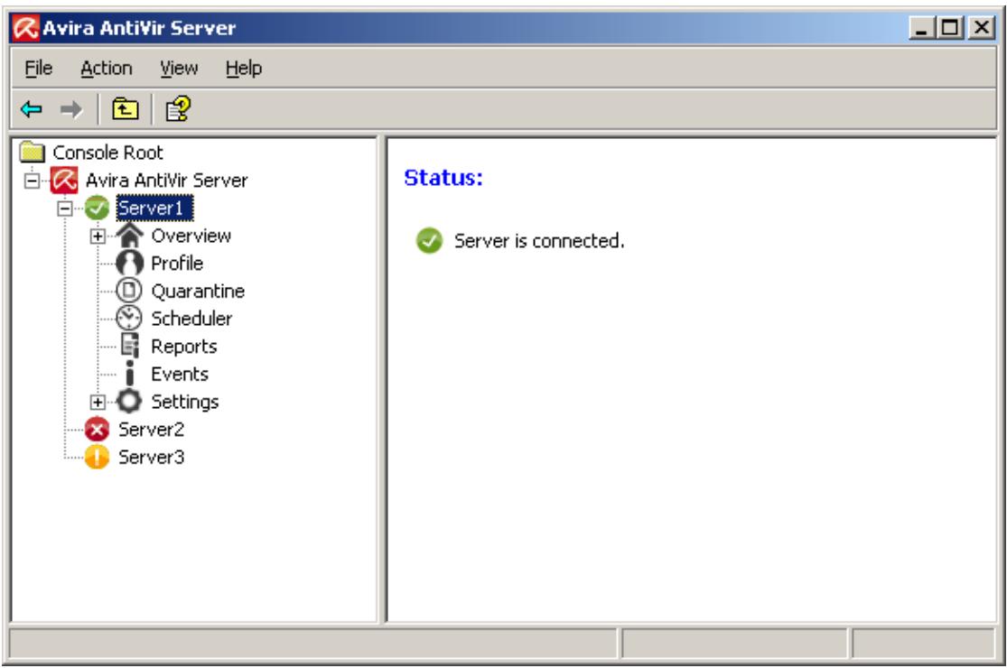 AVIRA ANTIVIR SERVER - User interface: AntiVir Server console - 1