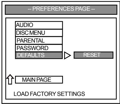 VIETA DVD-3 - Returning to the original factory default settings - 1