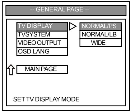VIETA DVD-3 - Setting the TV display - 1