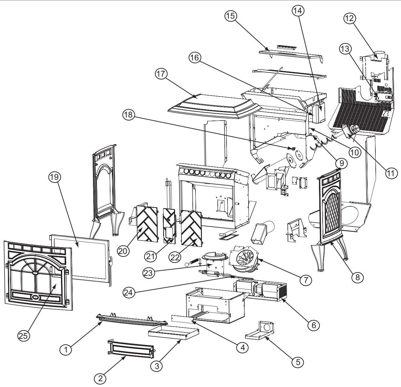 QUADRA FIRE CSTLINS-EU-MBK - SCHEMA Éclaté - 1