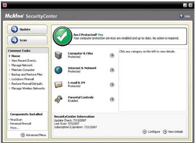 MCAFEE INTERNET SECURITY SUITE 2008 - Des fonctions de sécurité accessibles en un clic - 1