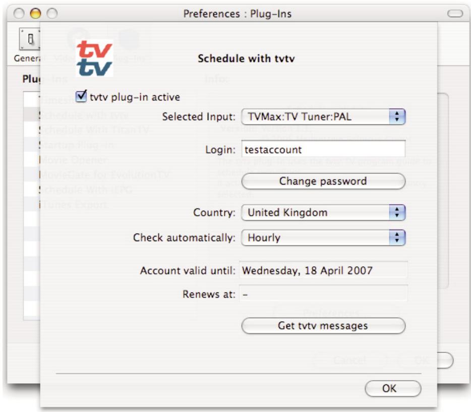MIGLIA TV - User Options: - 1