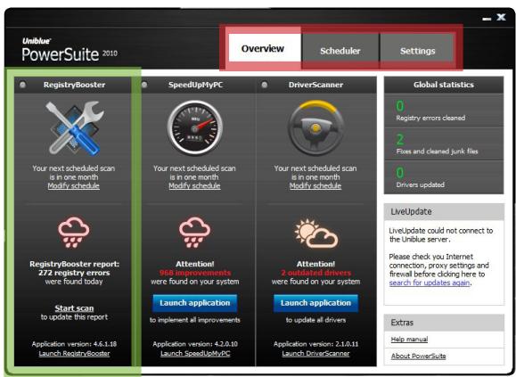 UNIBLUE POWERSUITE 2010 - Program overview - 1