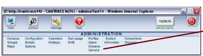 CAMTRACE V4.9.4 - Configuration to be performed on the connection servers - 1