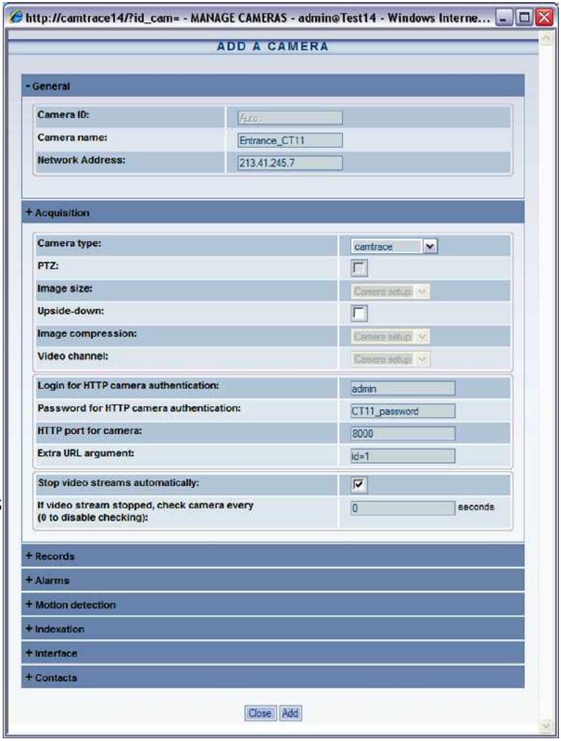 CAMTRACE V5.9.4 - Configuration on the CamTrace Supervisor - 1