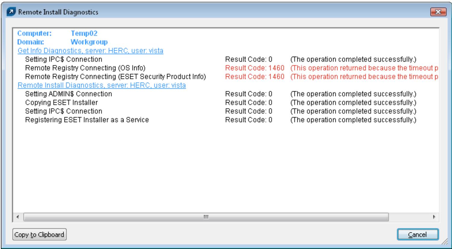 ESET REMOTE ADMINISTRATOR V2 - Remote Install Diagnostics - 1