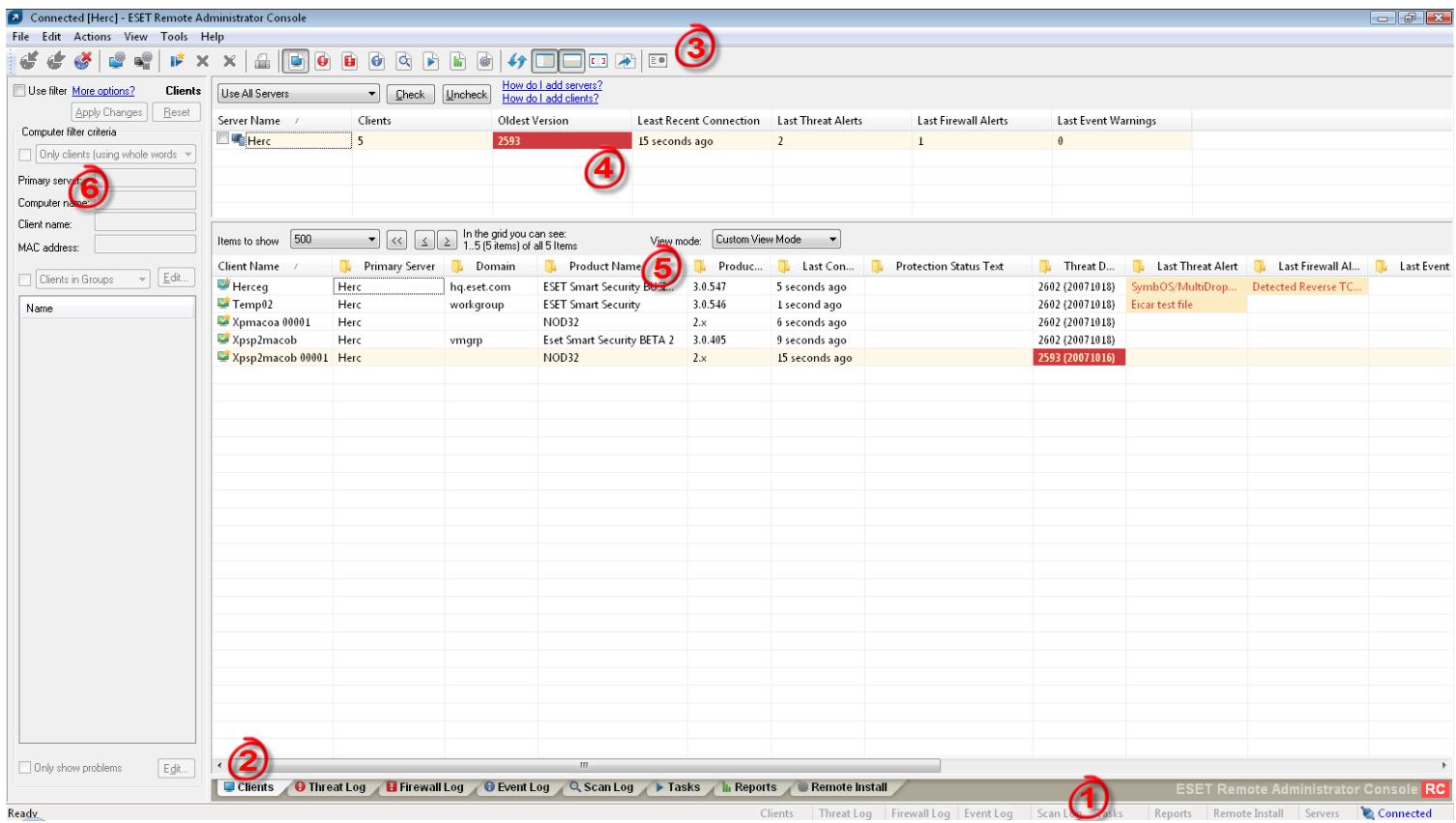 ESET REMOTE ADMINISTRATOR V2 - ERAC - main screen - 1