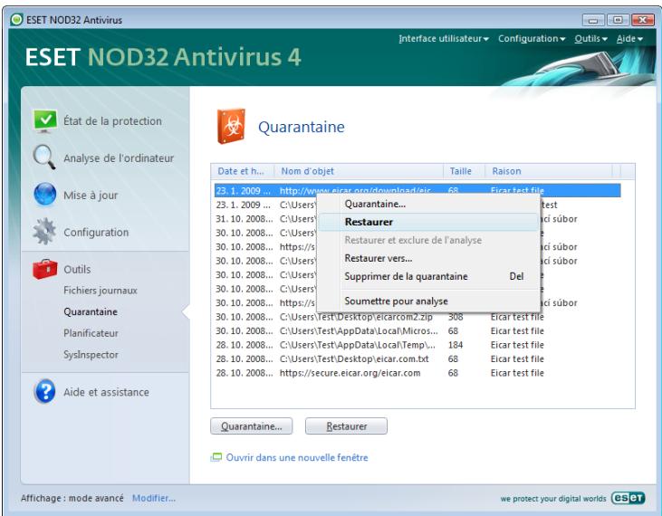ESET NOD32 ANTIVIRUS 4 - Soumission de fichiers de quarantaine - 1