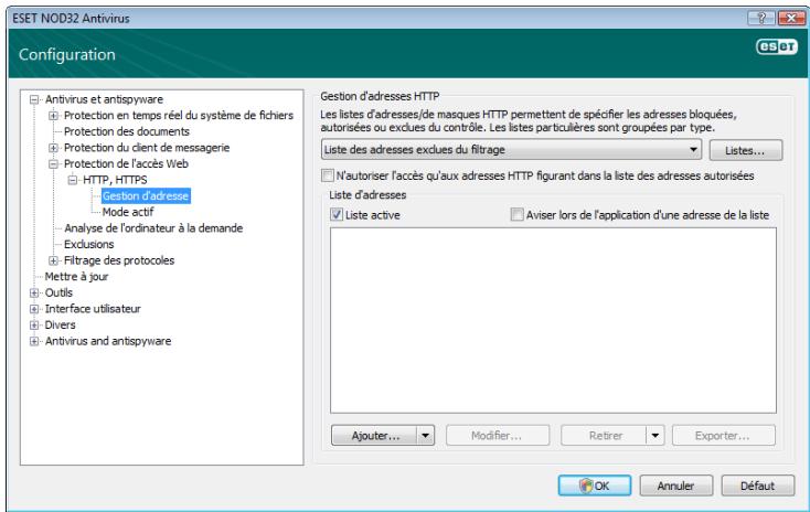 ESET NOD32 ANTIVIRUS 4 - Gestion d'adresse - 1
