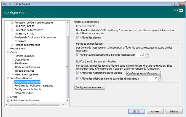 ESET NOD32 ANTIVIRUS 4 - Alertes et notifications - 1