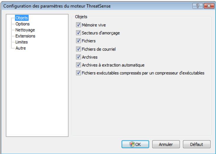 ESET NOD32 ANTIVIRUS 4 - Configuration des objets - 1