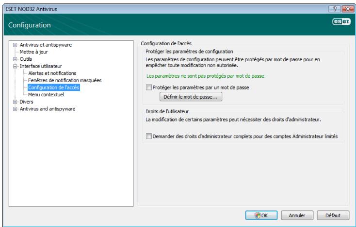 ESET NOD32 ANTIVIRUS 4 - Protection des paramètres - 1