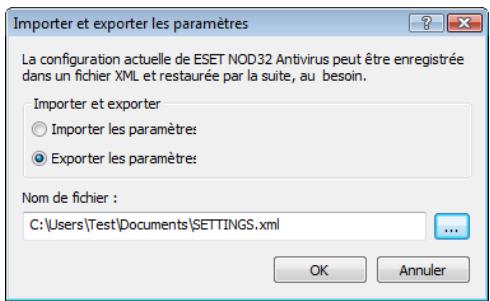 ESET NOD32 ANTIVIRUS 4 - Importer/exporter des paramètres - 1