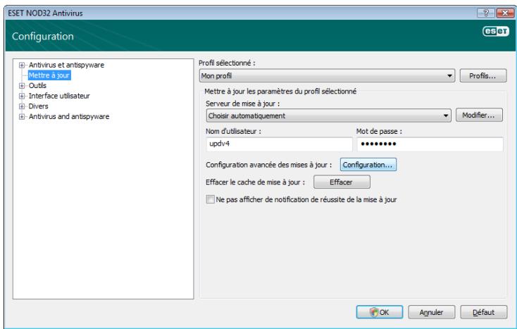 ESET NOD32 ANTIVIRUS 4 - Configuration des mises à jour - 1