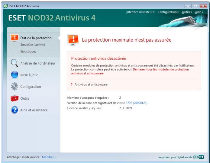 ESET NOD32 ANTIVIRUS 4 - Que faire lorsque le programme ne fonctionne pas correctement - 1
