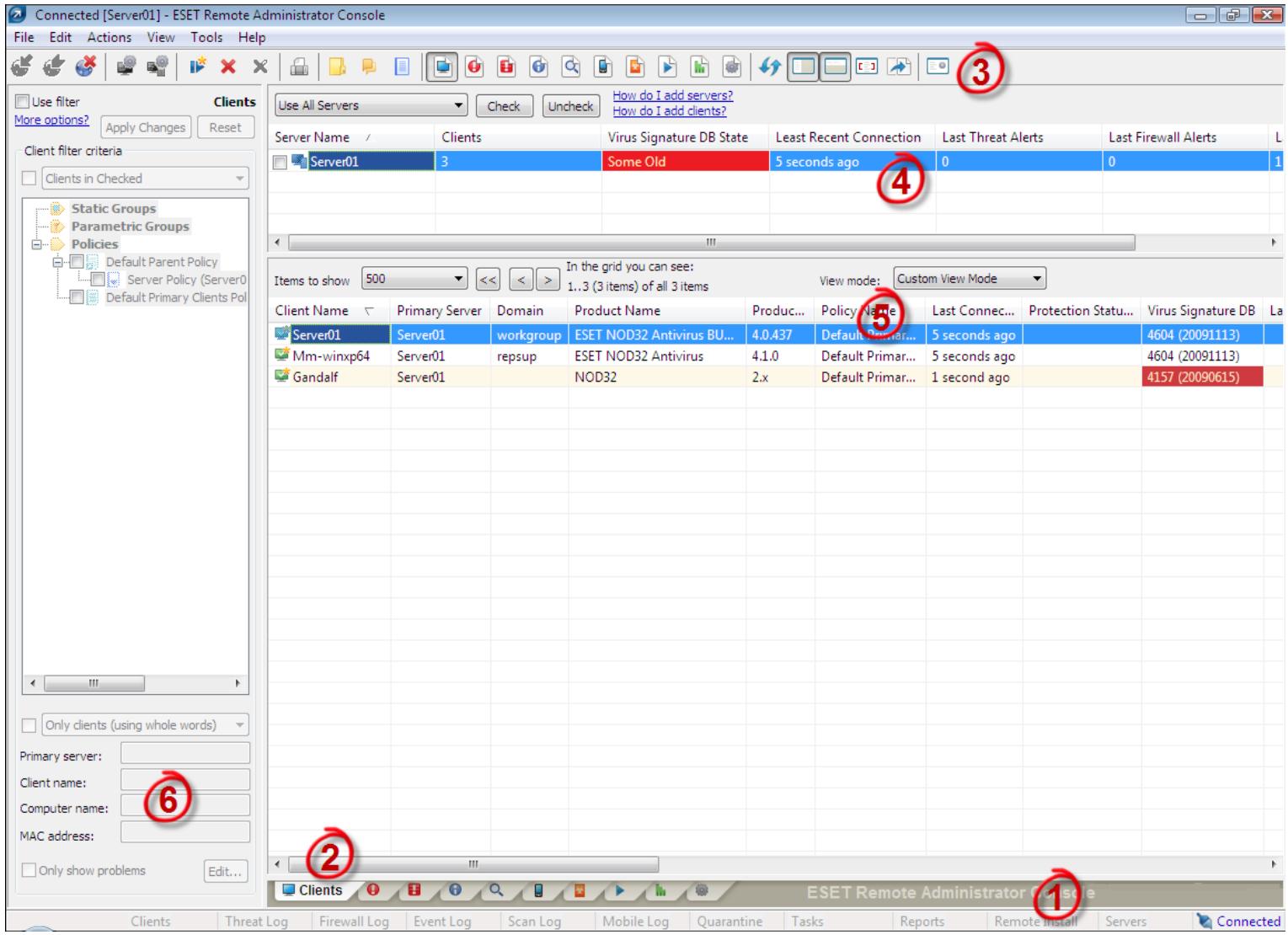 ESET REMOTE ADMINISTRATOR 4 - ERAC - main window - 1