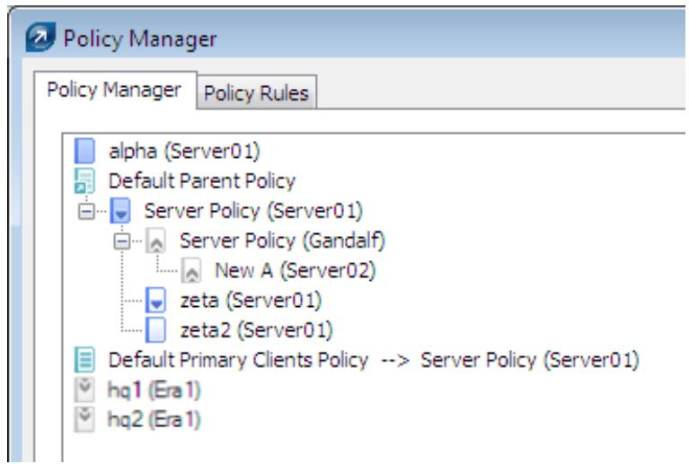 ESET REMOTE ADMINISTRATOR 4 - Role and purpose of policies in the policy tree structure - 1