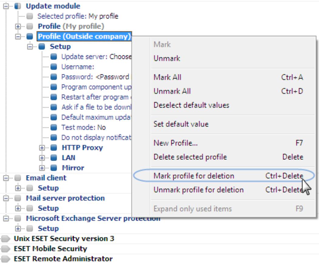 ESET REMOTE ADMINISTRATOR 4 - Removing existing profiles - 1
