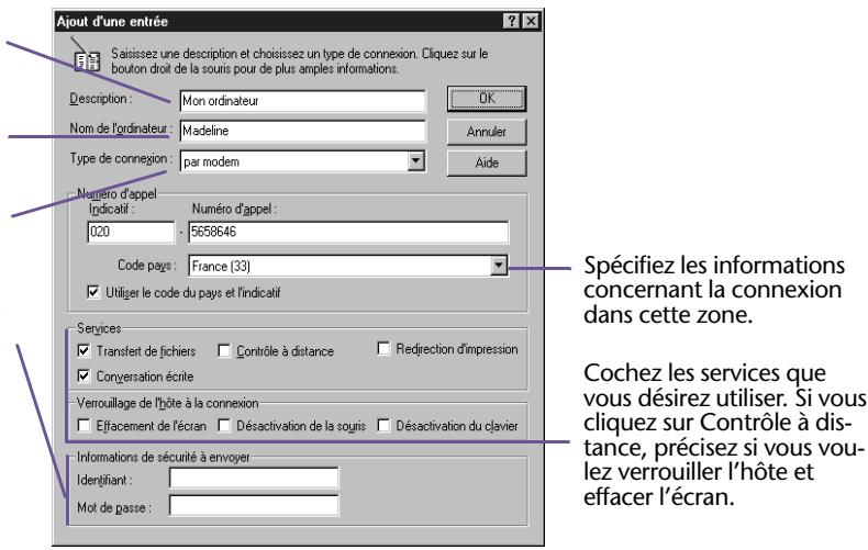 LAPLINK PROFESSIONAL - Création d'une entrée dans le carnet d'adresses - 1