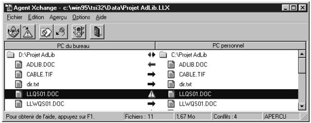 LAPLINK PROFESSIONAL - Synchronisation de fichiers à l'aide de l'assistant de l'agent xchange - 2