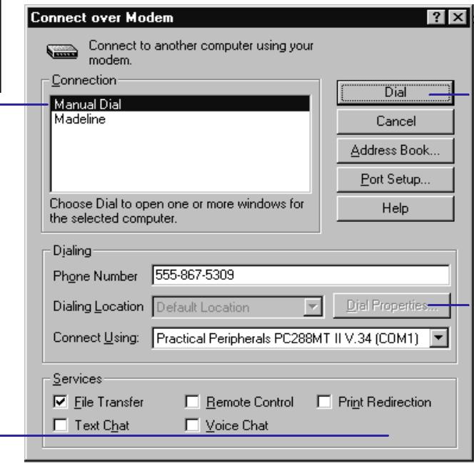 LAPLINK TECH - Connecting by modem to another computer running LapLink - 2