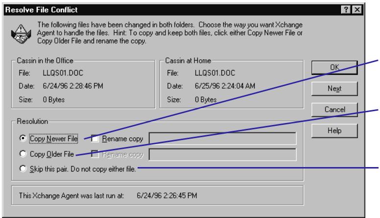 LAPLINK TECH - Resolving a conflict between files - 1