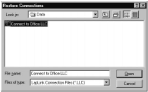 LAPLINK TECH - Three ways to restore a saved connection - 2