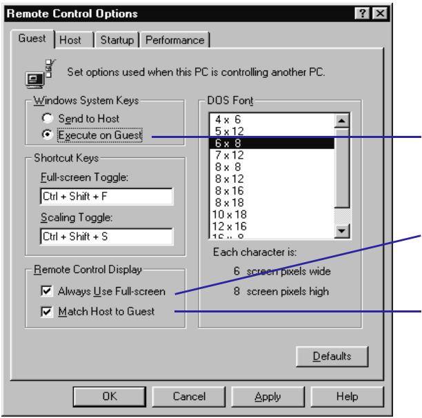 LAPLINK TECH - Customizing keyboard options in Remote Control Options - 1