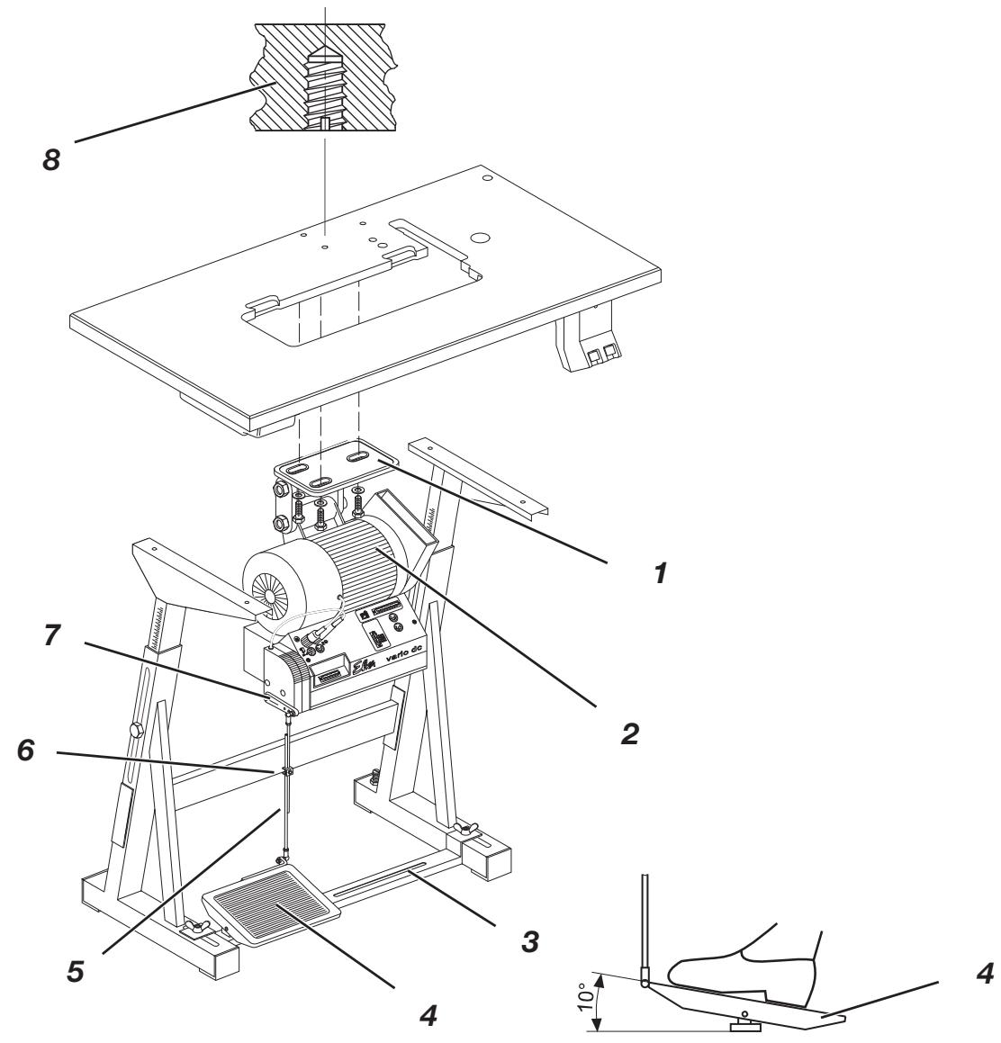 DURKOPP M-TYPE 867 - Fitting the sewing drive - 1