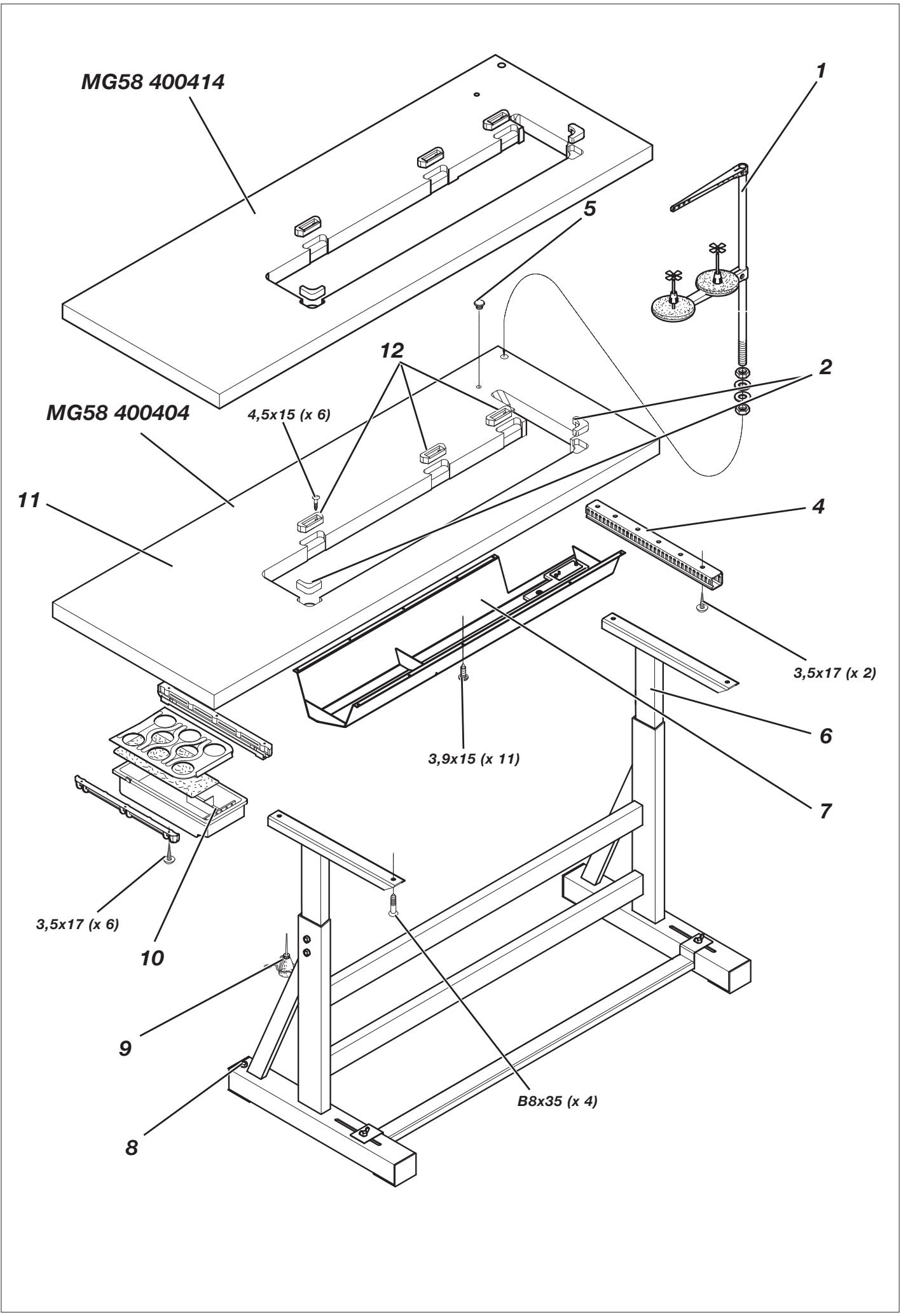 DURKOPP M-TYPE 867 - Assembling the table plate - 2