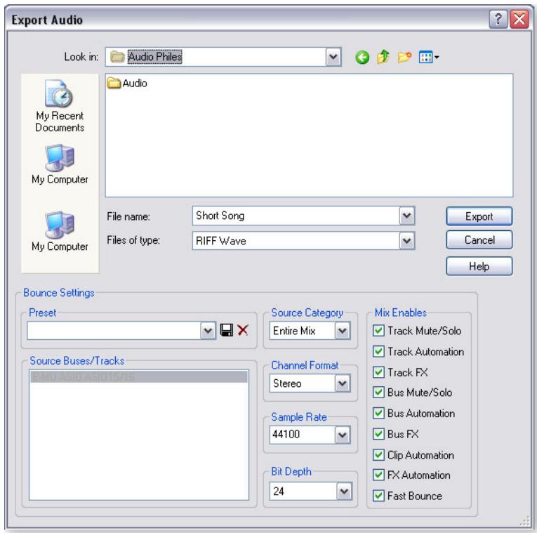 E-MU 1820 - Exporter les signaux audio - 2