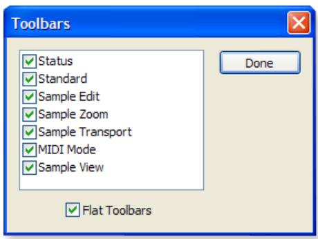 E-MU EMULATOR X3 - Viewing and Hiding the Toolbars - 1