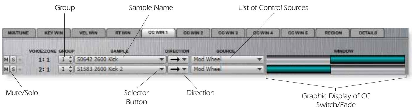 E-MU EMULATOR X3 - Continuous Controller Window Pages - 1