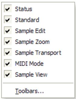E-MU EMULATOR X3 - Viewing and Hiding the Toolbars - 2