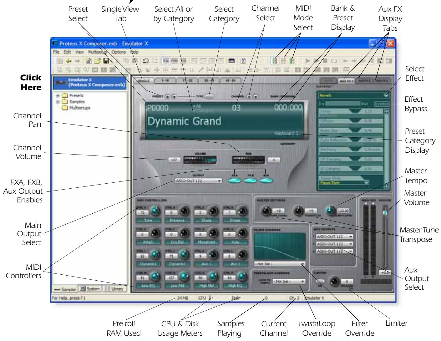 E-MU EMULATOR X3 - To Select the Current Multisetup: - 1