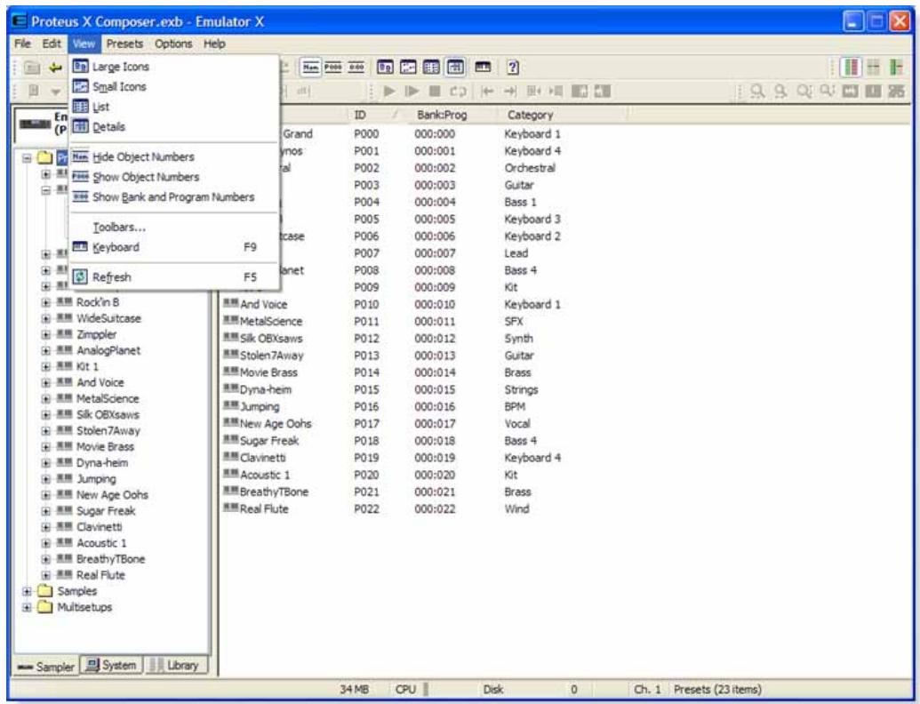 E-MU EMULATOR X3 - View Menu - 2