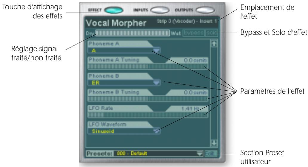E-MU 1616 - Écran d'édition des effets - 1