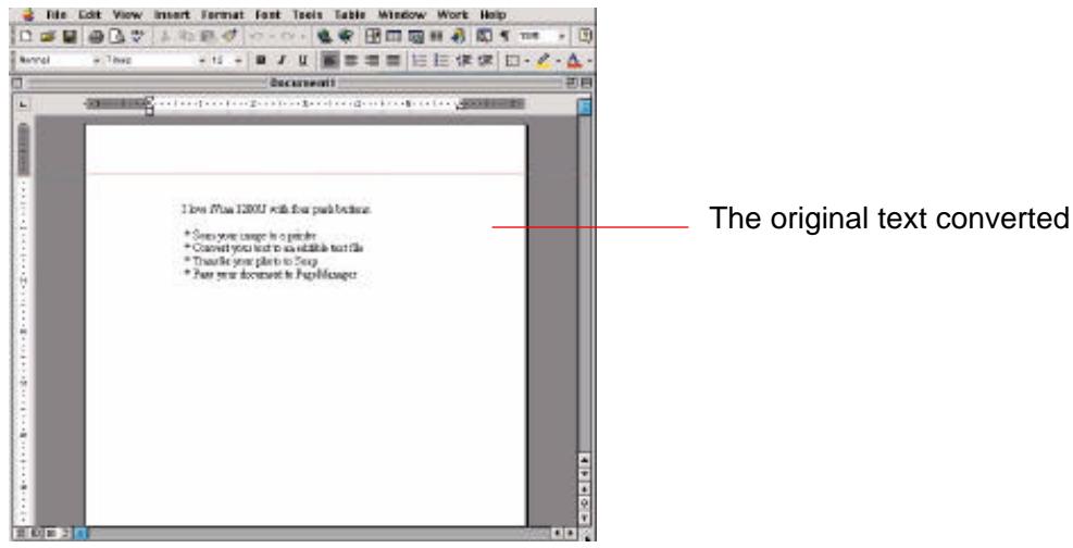 AVISION 1200U - MAKING AN ORIGINAL TEXT EDITABLE - 2