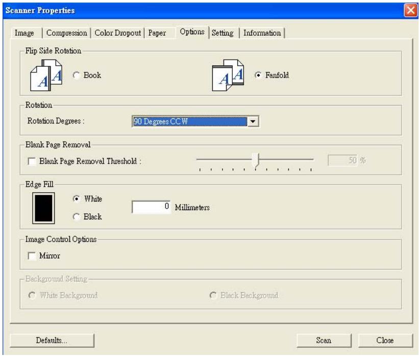 AVISION AV121 - The Options Tab - 1