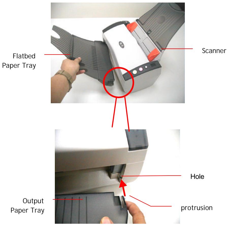AVISION AV220 - Installing the ADF Output Paper Tray - 1