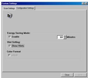 AVISION AV3600 - Configuration Settings - 1