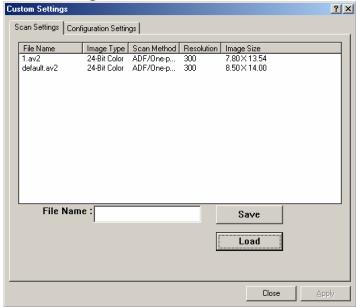 AVISION AV3600 - Scan Settings - 1
