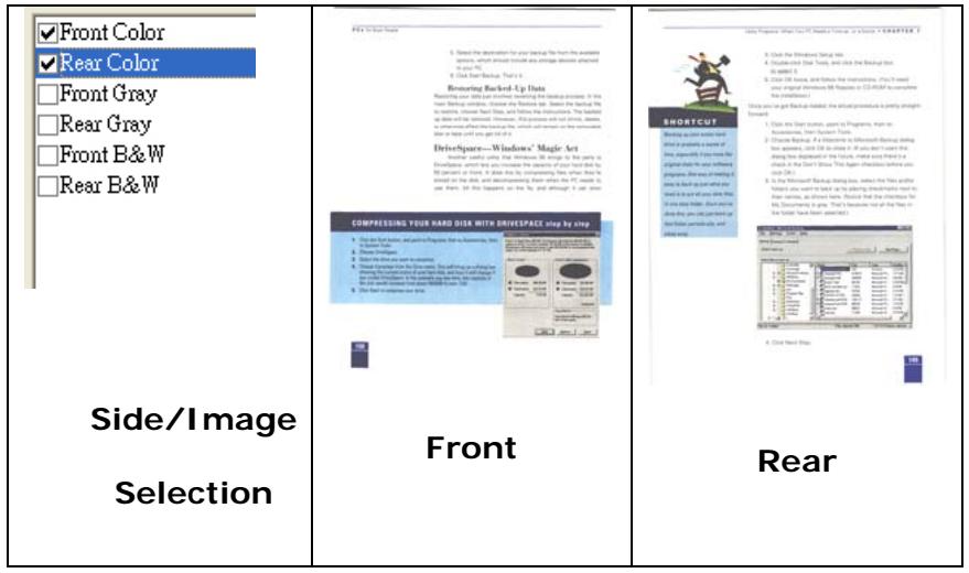 AVISION AV3850 - Example 1: Scanning a two-sided color document, both sides in color - 1