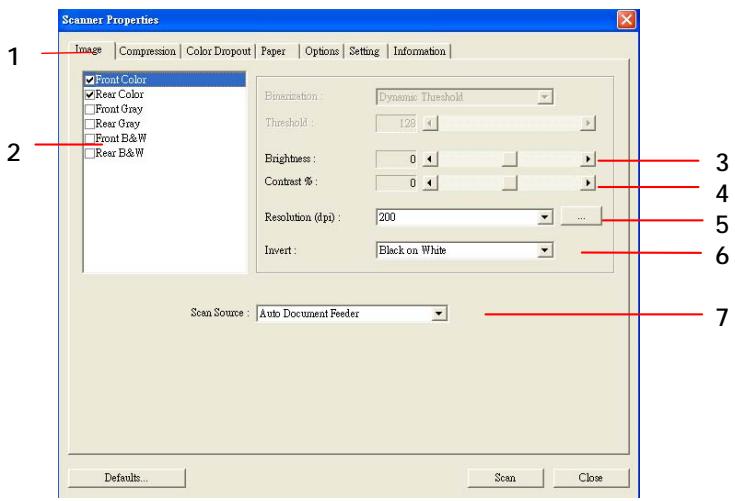 AVISION AV3850 - A GLANCE OF THE SCANNER PROPERTIES DIALOG BOX - 1