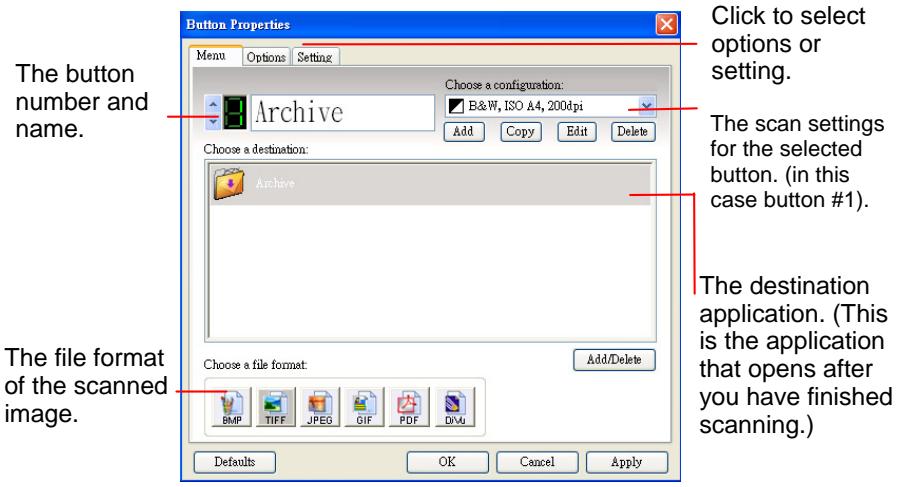 AVISION AV8050U-G - CHECKING THE BUTTON CONFIGURATIONS BEFORE SCANNING - 2